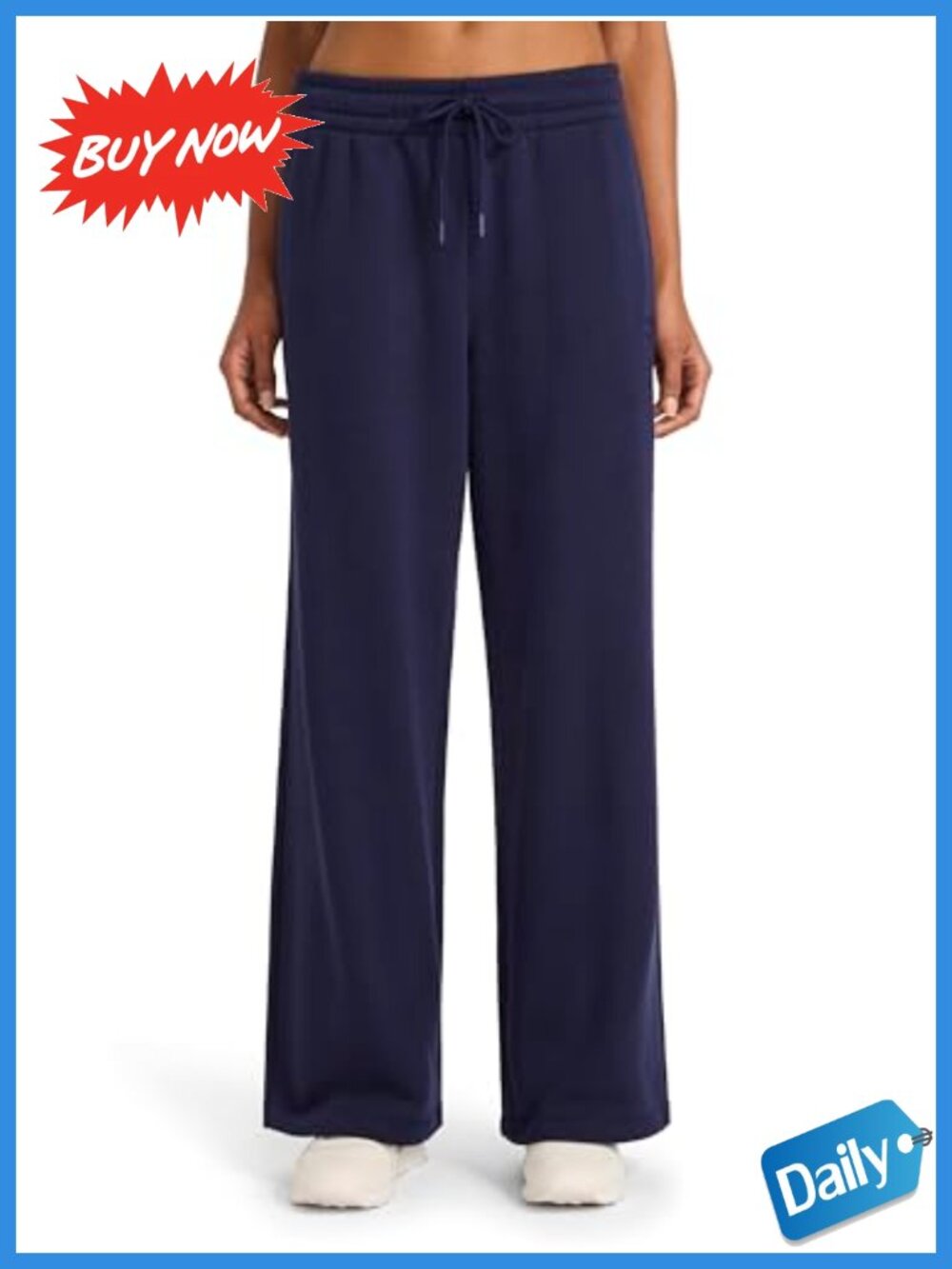Wide Leg Sweatpants Cotton Poly Midweight Drawcord 30 Inseam